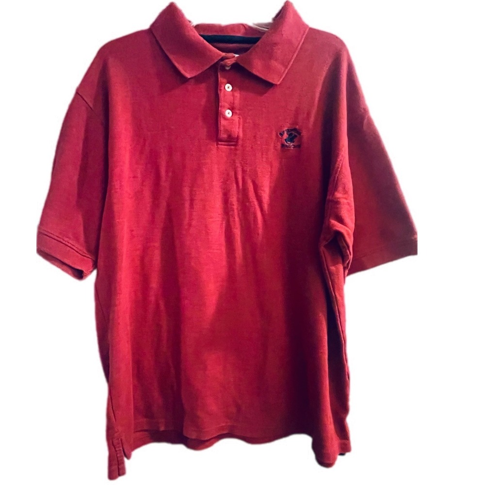 Beverly Hills Polo Club‎ Mens Red Short Sleeve Polo Shirt Modern Fit XLT